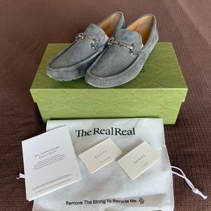 Like new Gucci suede horsebit driving loafer